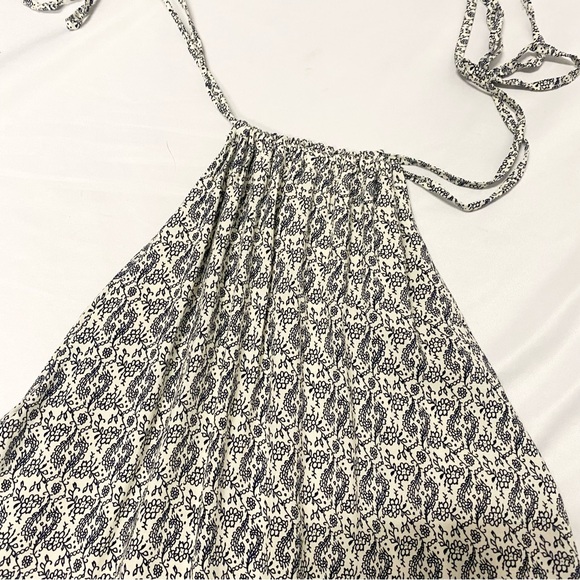 Lulus Cream & Teal Patterned Color Block Summer Mini Dress - Picture 3 of 9